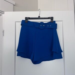 Lavender Brown Blue Women's  Belted Shorts